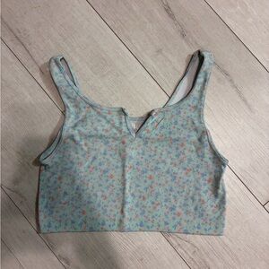 Aeropostale Light Blue Floral Crop Top